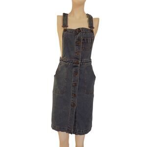 denim overall dress urban outfitters Urban Outfitters Light Blue Stretch Denim Overall Dress Size 0 EUC